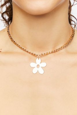 Women's Floral Pendant Necklace in Gold