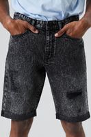 Men Organically Grown Cotton Denim Shorts in Black, 32