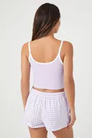 Women's Butterfly Cami & Shorts Pajama Set in Orchid/White Small