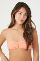 Women's Ruched Bandeau Bikini Top Sherbert