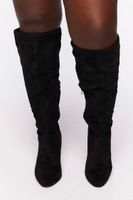 Women's Faux Suede Over-the-Knee Boots (Wide) in Black, 13