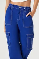 Women's High-Rise Cargo Pants in Cobalt Large