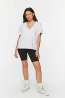 Women's V-Neck Short-Sleeve T-Shirt in White Small