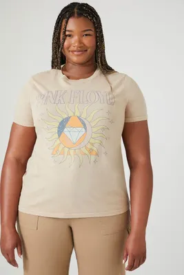 Women's Pink Floyd Graphic T-Shirt in Tan, 1X