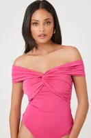 Women's Twist-Front Off-the-Shoulder Bodysuit