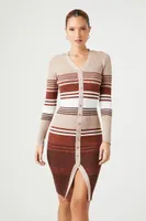 Women's Striped Midi Sweater Dress