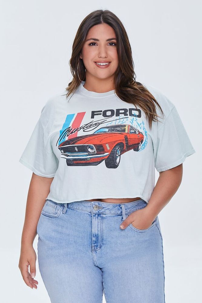 Women's Ford Mustang Graphic T-Shirt in Mint, 0X