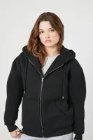 Women's Faux Shearling-Trim Hooded Jacket Medium