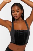 Women's Velvet Bustier Crop Top