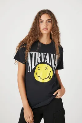 Women's Nirvana Graphic T-Shirt in Black, S/M