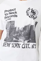 Women's Protect Ya Neck Records Graphic T-Shirt in White/Black, L/XL