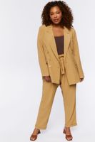 Women's Textured Double-Breasted Blazer in Safari, 0X