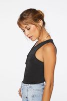 Women's Sleeveless Cutout Top in Black Small