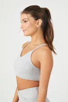 Women's Seamless Strappy Longline Sports Bra in Heather Grey Medium