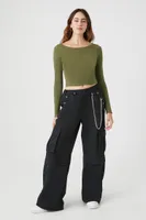 Women's Cropped Long-Sleeve Top