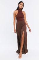 Women's Leg-Slit Palazzo Pants in Chocolate Medium