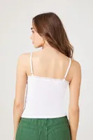 Women's Lace-Trim V-Neck Cami White