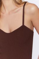 Women's Ribbed V-Neck Cami in Coffee, XL