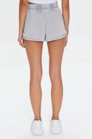 Women's French Terry Dolphin-Hem Shorts in Neutral Grey Large