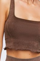 Women's Seamless Mineral Wash Sports Bra in Turkish Coffee Medium