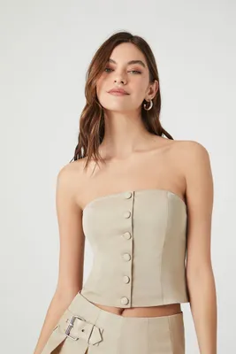Women's Button-Front Tube Top