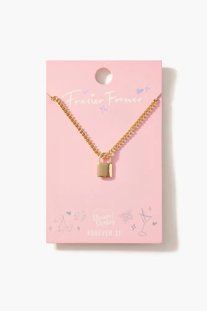Women's Frasier Sterling Lock Pendant Necklace in Gold