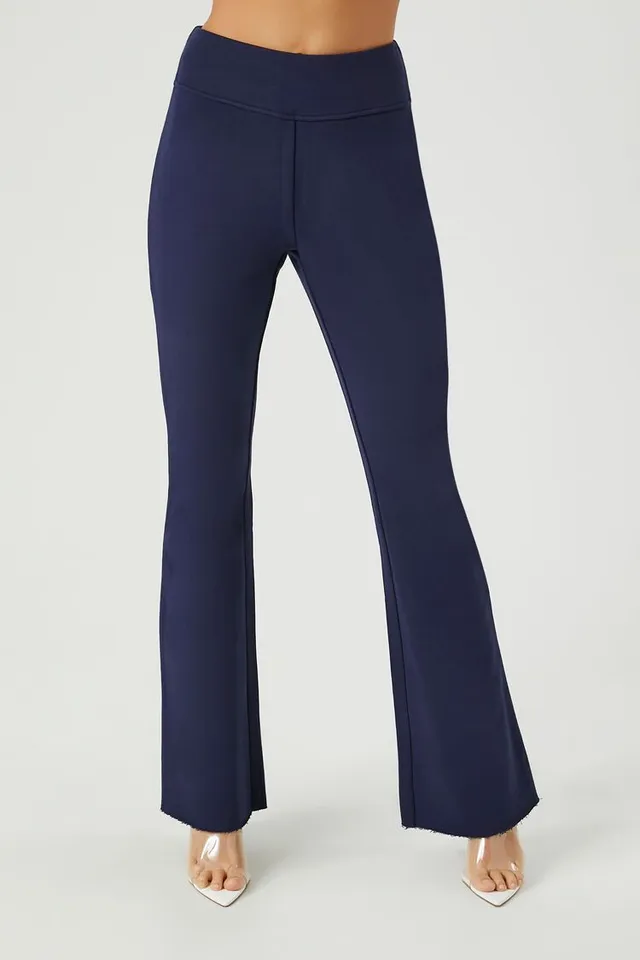 Forever 21 Women's French Terry Flare Pants in Dark Navy, XS