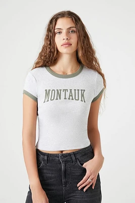 Women's Ribbed Knit Montauk Ringer Baby T-Shirt XL