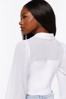 Women's Hook-and-Eye Long-Sleeve Shirt in White Large