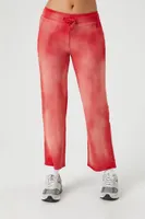 Women's Tie-Dye Fleece Sweatpants in Red Medium