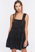 Women's Tiered Ruffle-Trim Mini Dress Black,