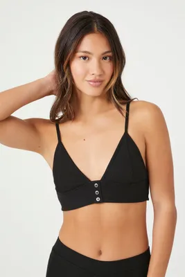 Women's Ribbed Lounge Cropped Cami Black