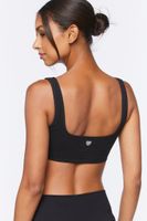 Women's Ruched Drawstring Sports Bra Black