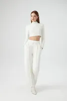 Women's Drawstring Scuba Knit Pants in Vanilla Large