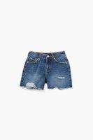 Kids Distressed Shorts (Girls + Boys) in Medium Denim, 13/14