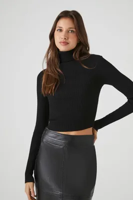 Color Block Turtleneck Tunic Sweater