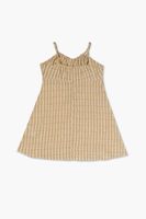 Girls Plaid Cami Dress (Kids) in Cream, 11/12