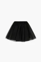 Girls Tulle Knit Skirt (Kids) in Black, 9/10