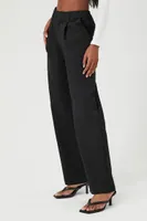 Women's Twill High-Rise Straight-Leg Pants