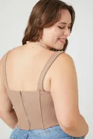 Women's Corset Crop Top in Ash Brown, 0X