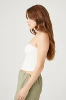 Women's Ribbed Asymmetrical Cutout Tube Top