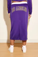 Women's Los Angeles Lakers Midi Skirt in Purple, 0X