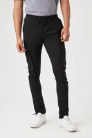 Men Skinny Drawstring Joggers in Black Large