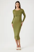 Women's Bodycon Midi Dress in Olive, XS