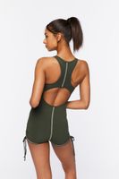 Women's Active Cotton-Blend Drawstring Romper in Cypress Small