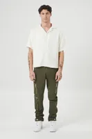 Men Cropped Boucle Short-Sleeve Shirt in Cream Medium