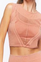 Women's Seamless Crop Top in Powder Pink Large