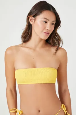 Women's Seamless Bandeau Bikini Top in Yellow Large