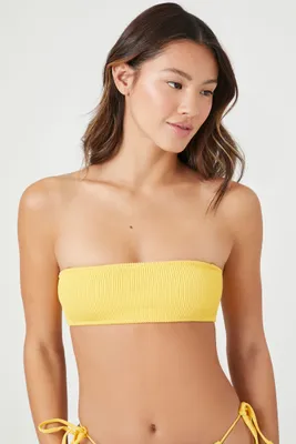 Women's Seamless Bandeau Bikini Top in Yellow Medium