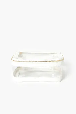 Transparent Train Case Bag in White